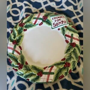 Fitz and Floyd Colorful Cookies for Santa Plate